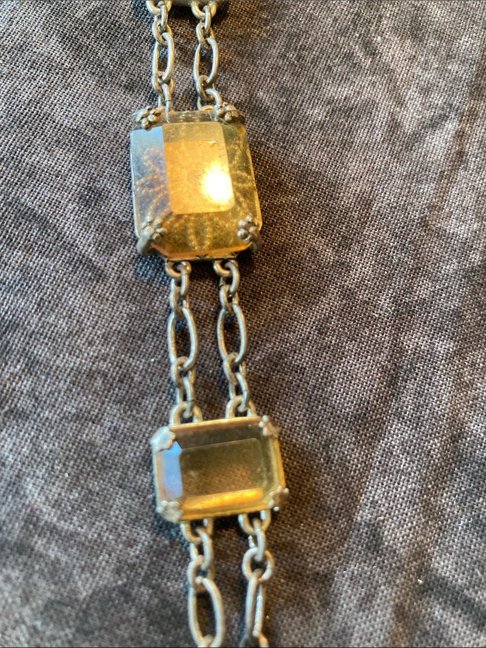 Warm Amber Toned Faceted Station Bracelet